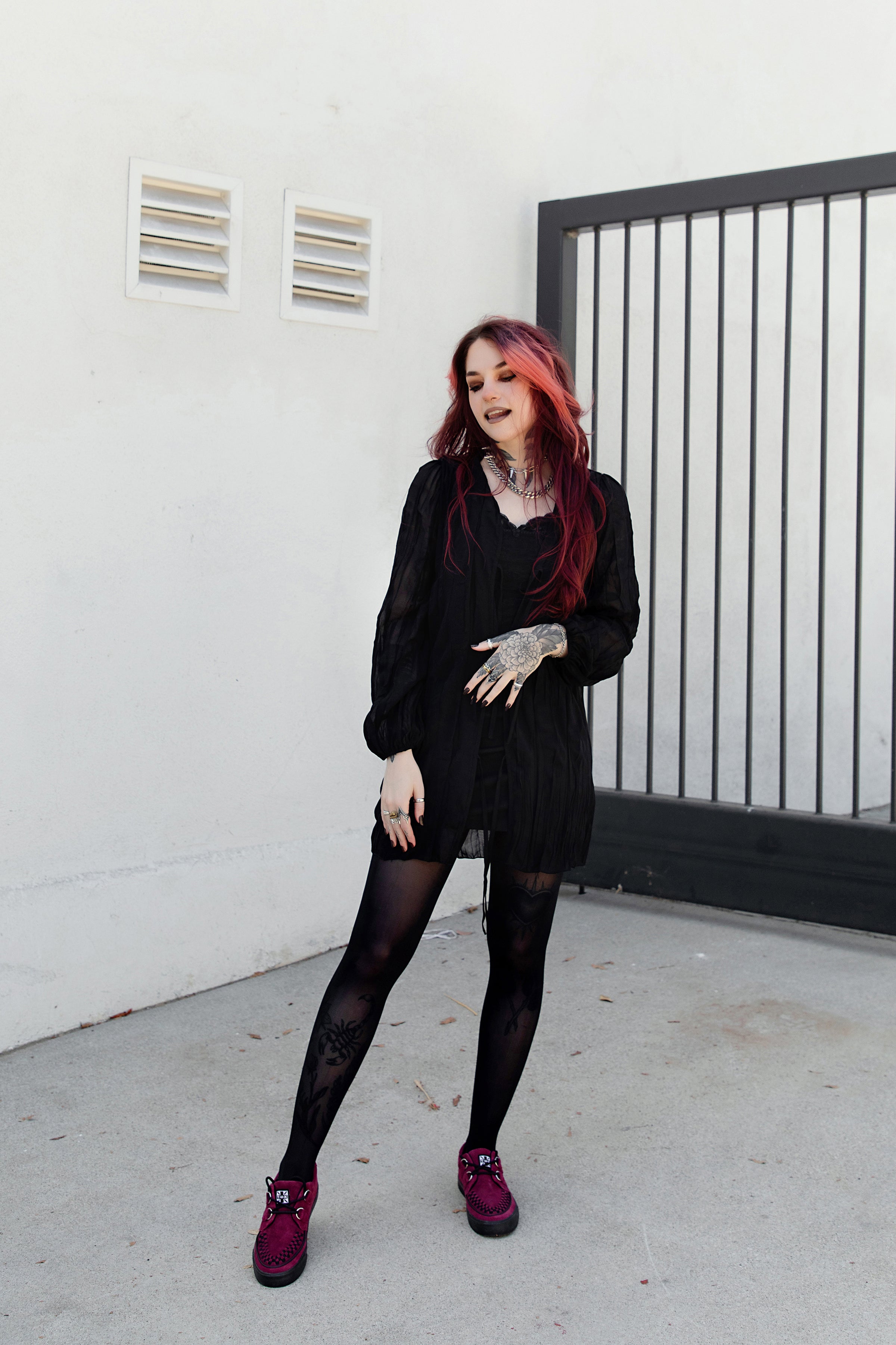 Burgundy Suede Creeper Sneaker