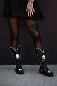 Black Skull Western Creeper Boot