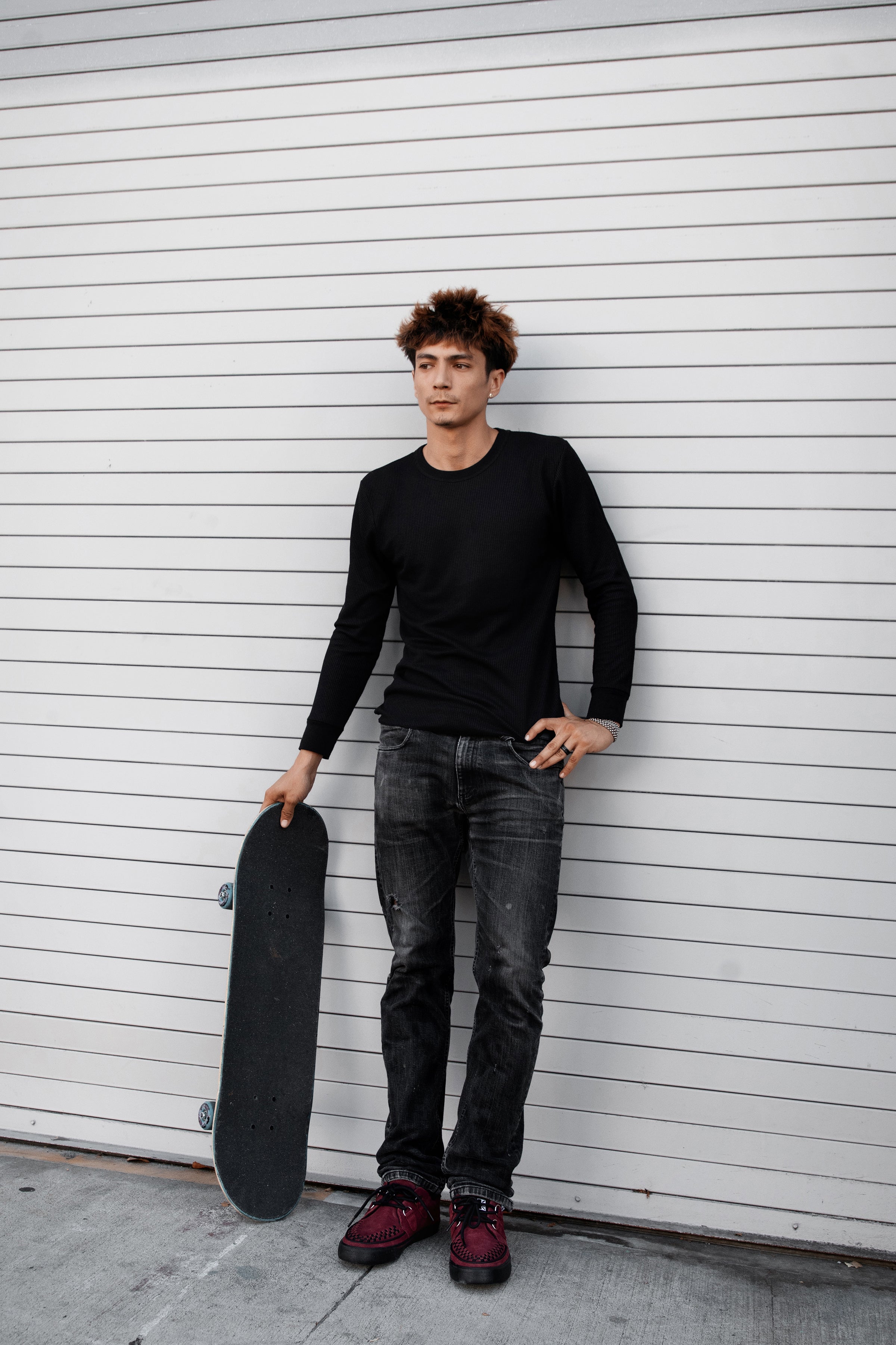 Burgundy Suede Creeper Sneaker