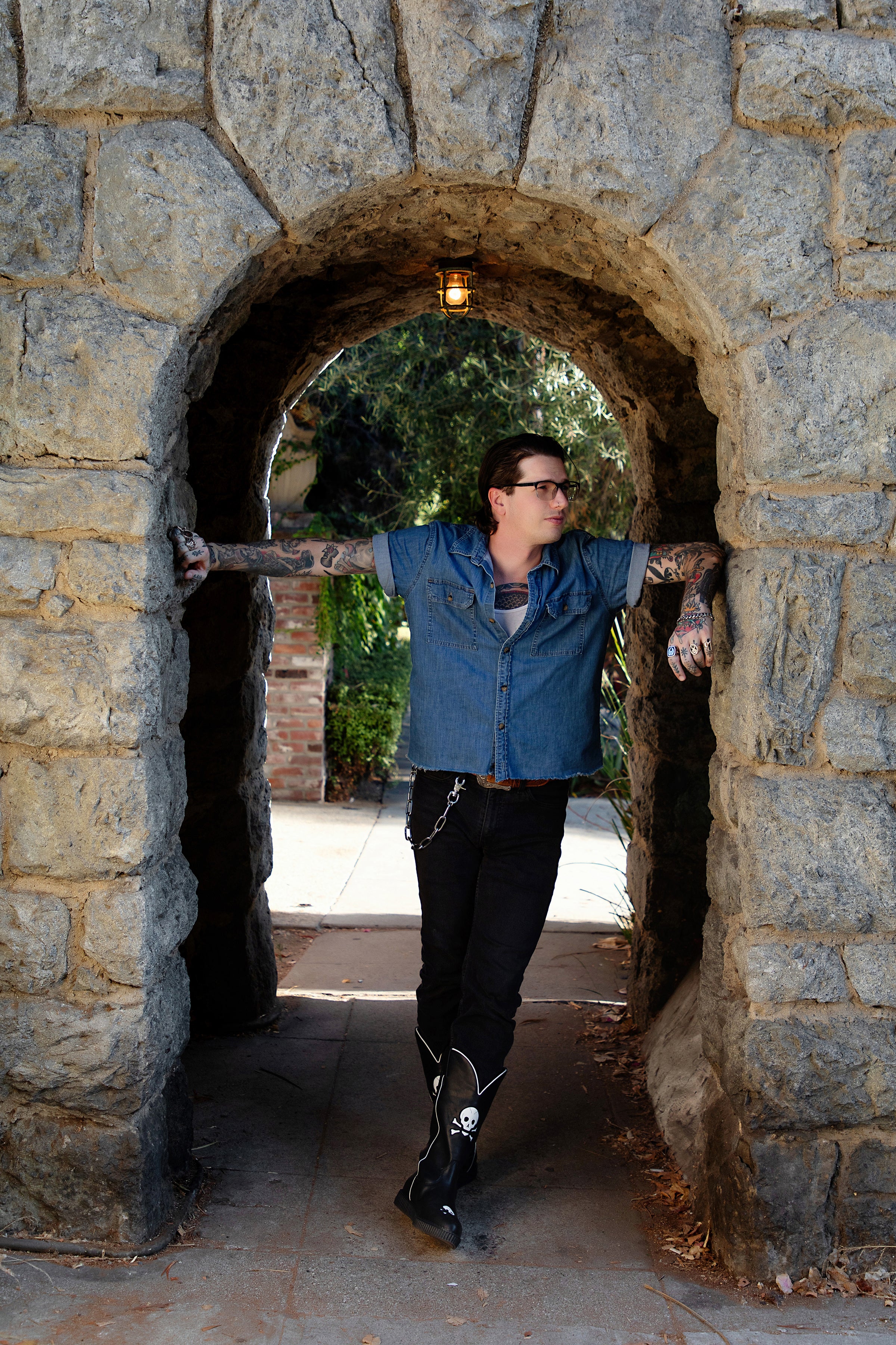 Black Skull Western Creeper Boot