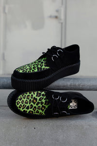 Black & Green Leopard Suede Mondo Creeper