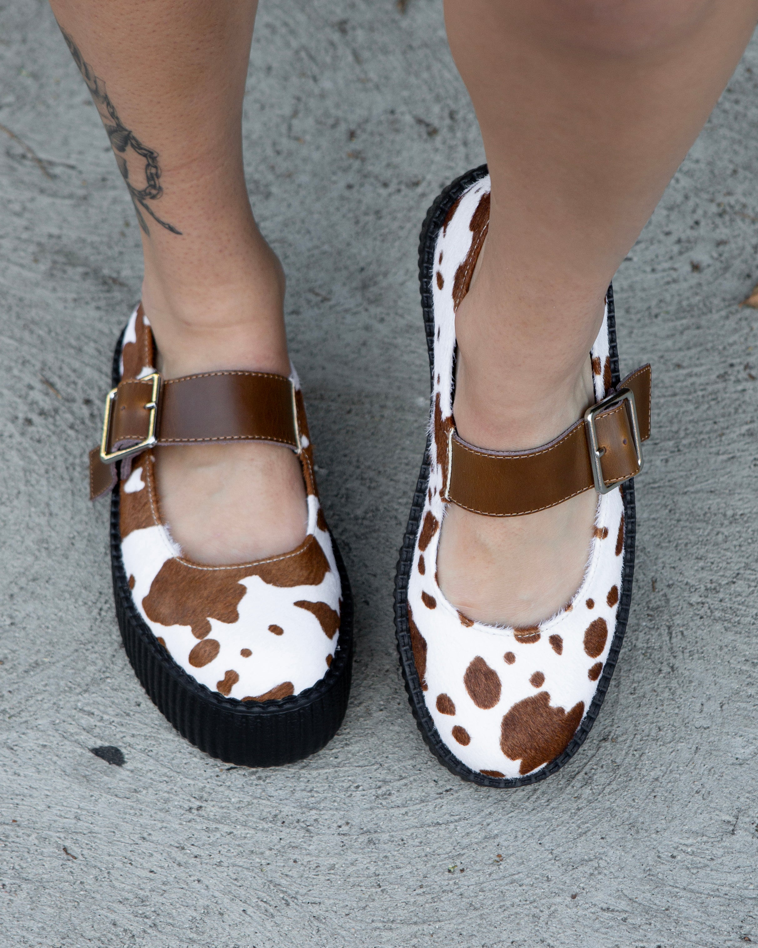 Brown Cow Hair Mondo Mary Jane