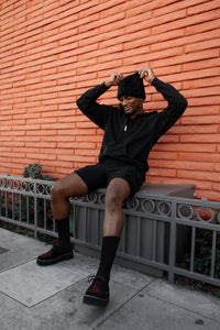 Black Suede Burgundy Leopard Hair Vintage Creeper