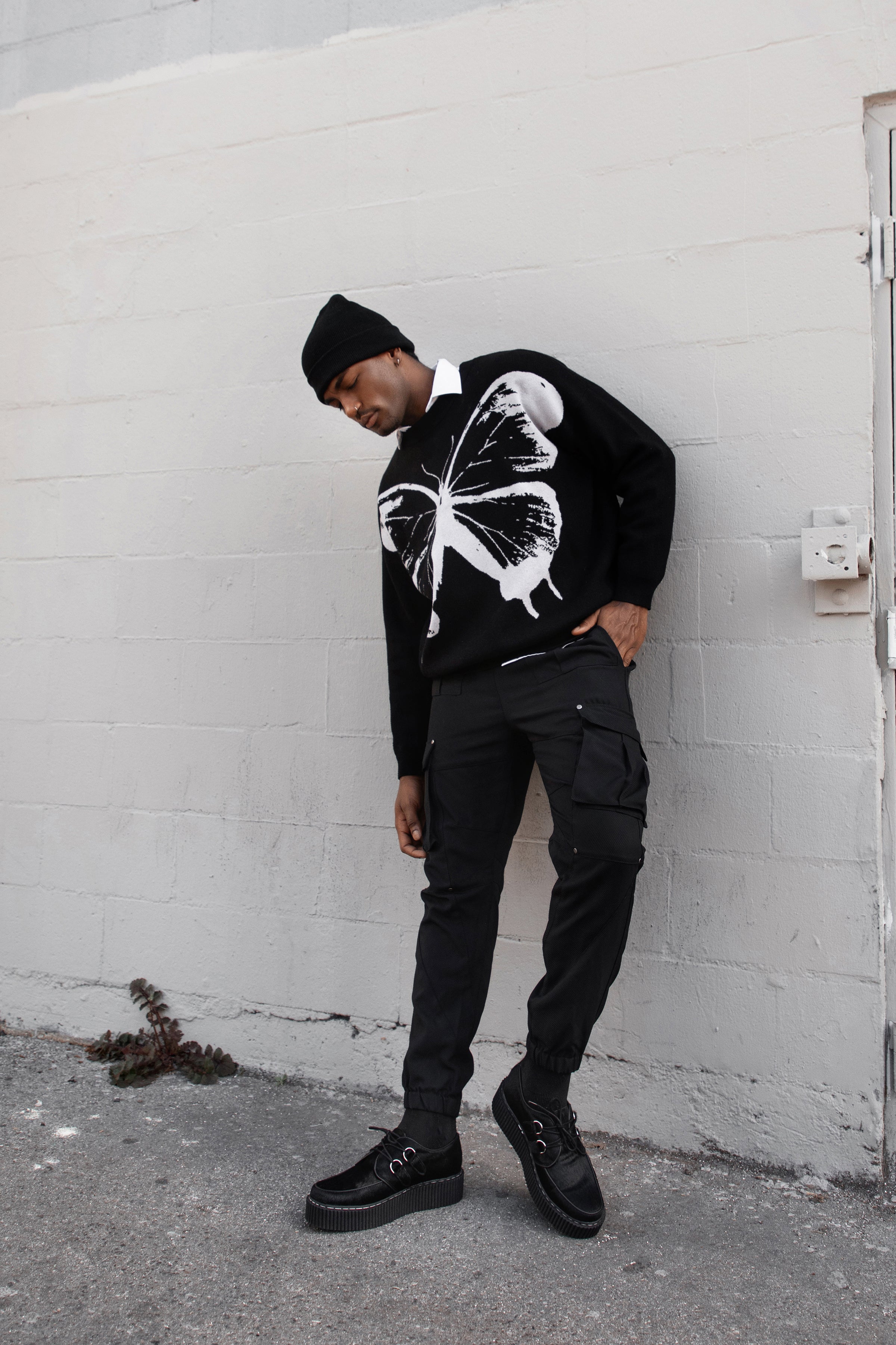 Black Cow Hair Vintage Creeper