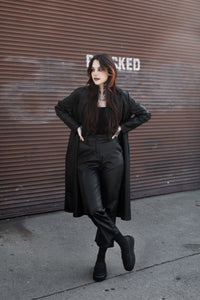 Black Waxy Leather Loafer Vintage Creeper