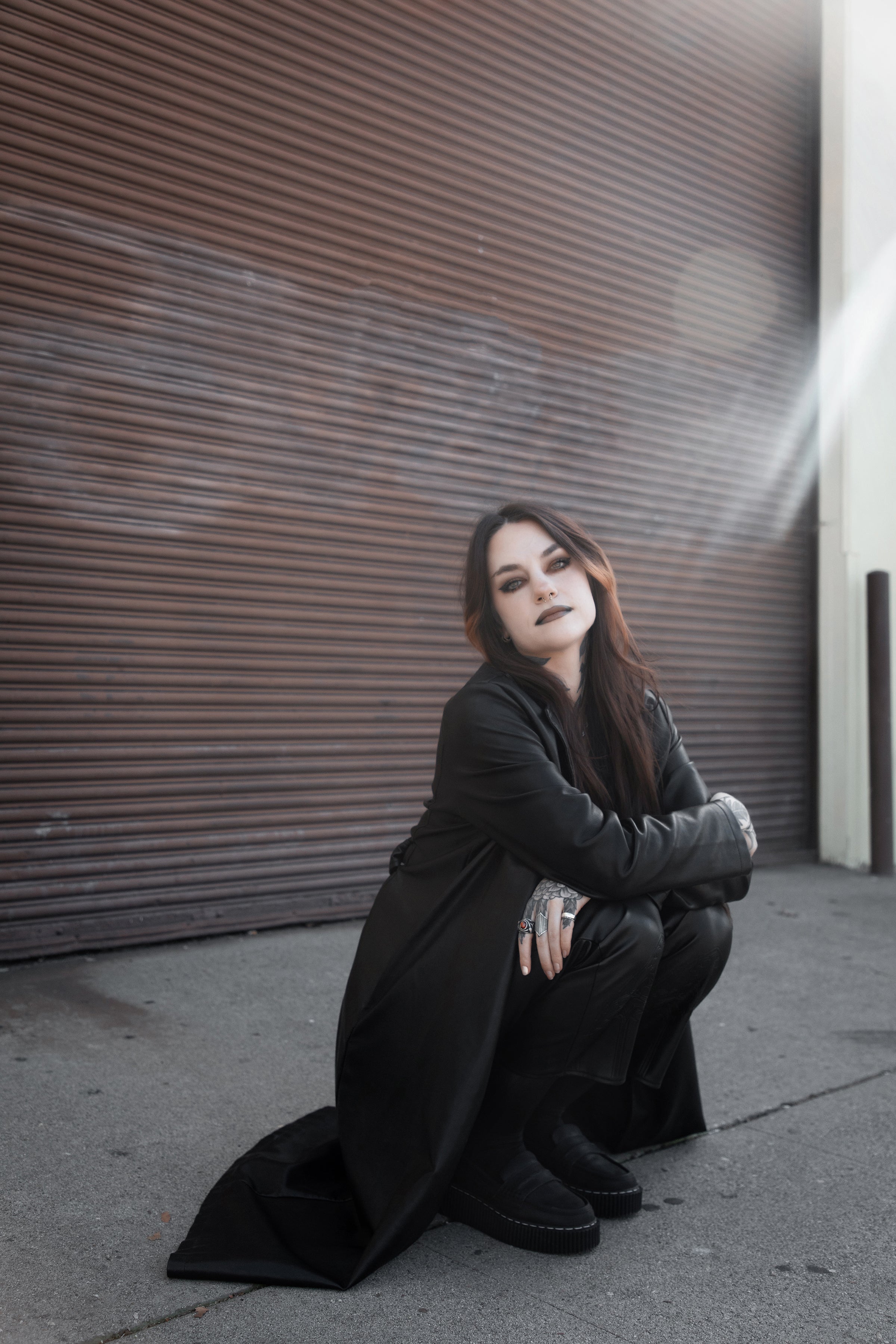 Black Waxy Leather Loafer Vintage Creeper