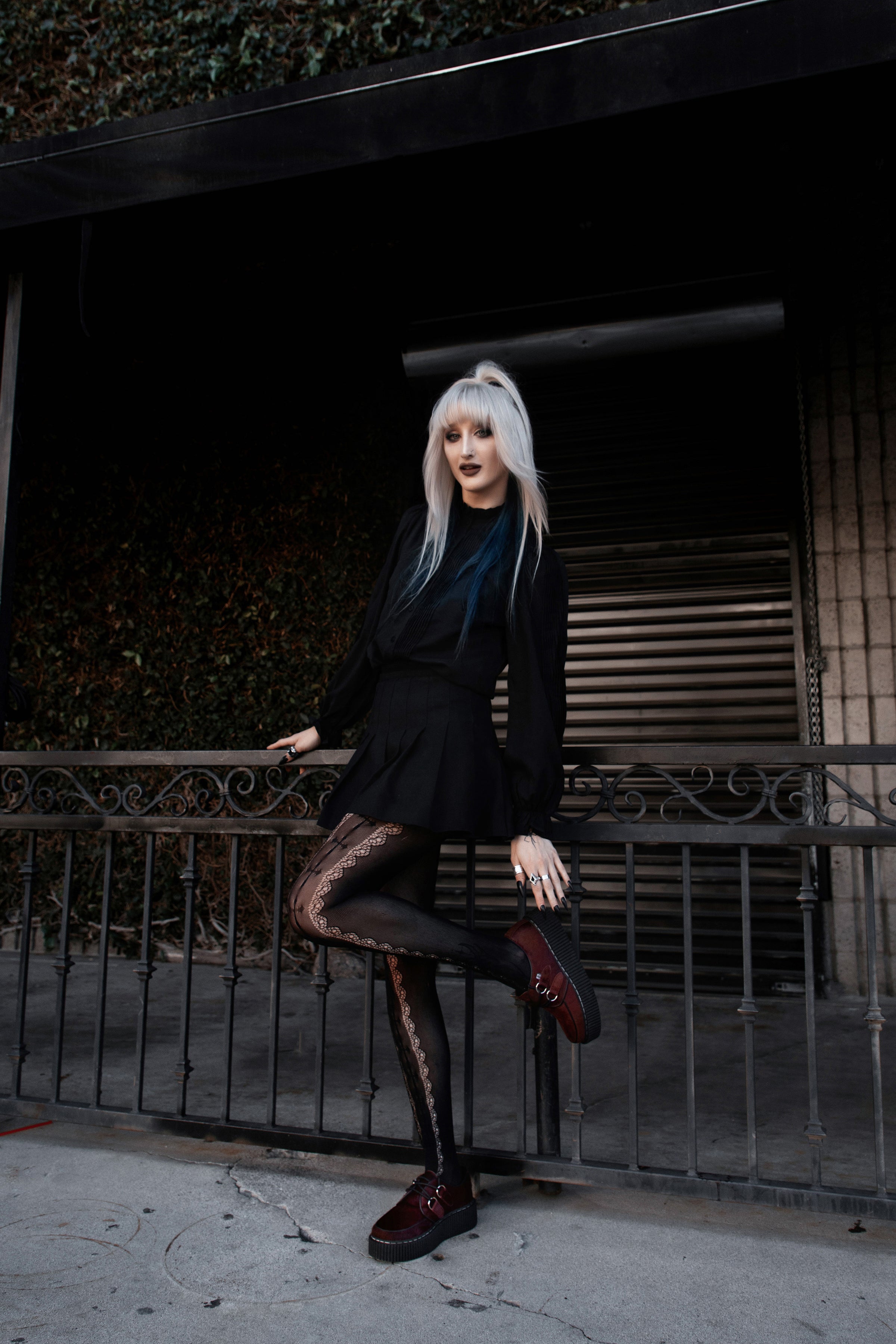 Burgundy Cow Hair Vintage Creeper