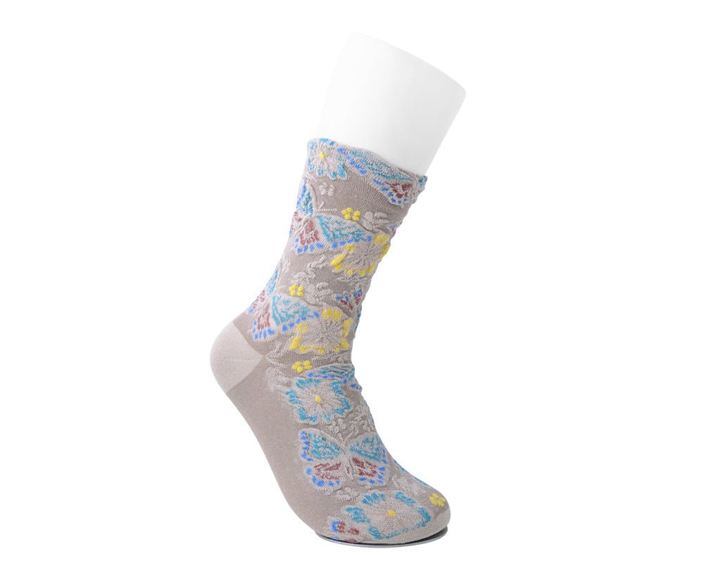 TSK1153 Beige Floral Sock TSK1153-OS