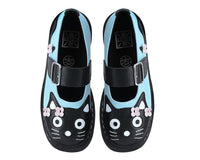 T2368 Black & Baby Blue Flower TUKskin Kitty Mary Jane