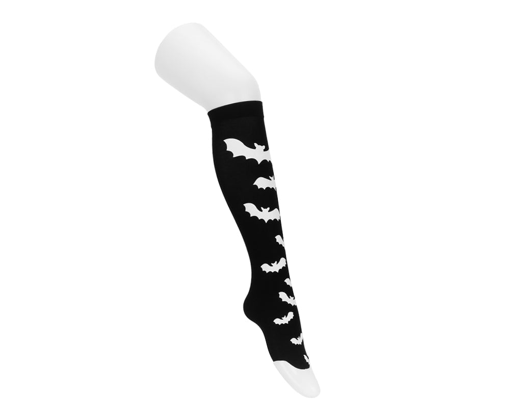 TSK1178 Black Bat Thigh High Sock TSK1178-OS