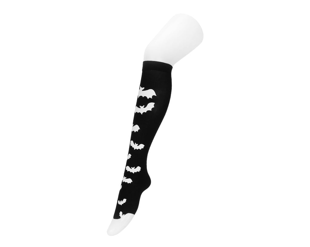 TSK1178 Black Bat Thigh High Sock TSK1178-OS