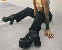 T.U.K. Shoes Black Brush-Off 7-Eye Nosebleed Boot