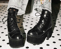 T.U.K. Shoes Black Brush-Off 7-Eye Nosebleed Boot
