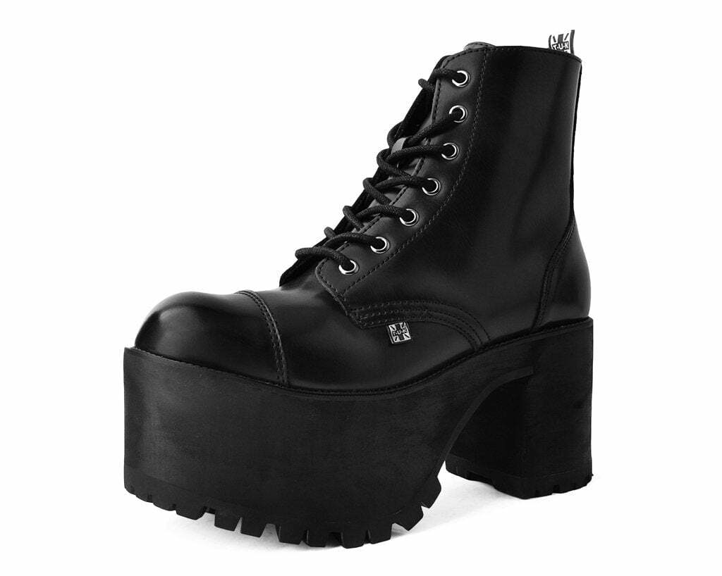 T.U.K. Shoes Black Brush-Off 7-Eye Nosebleed Boot