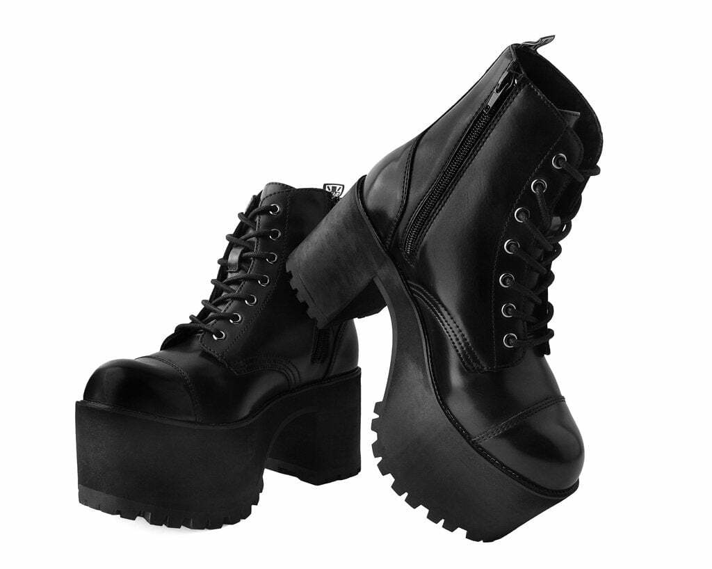 T.U.K. Shoes Black Brush-Off 7-Eye Nosebleed Boot