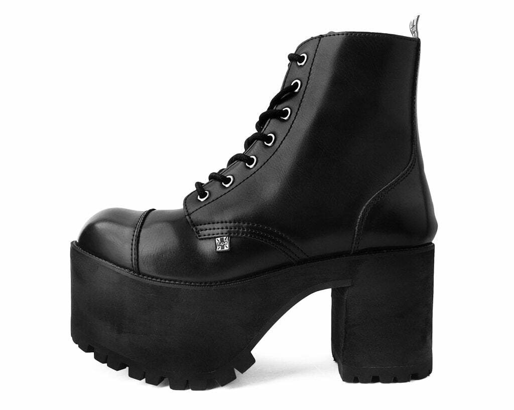 T.U.K. Shoes Black Brush-Off 7-Eye Nosebleed Boot