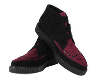A3290 Black & Burgundy 3-Buckle Pointed Creeper Boot