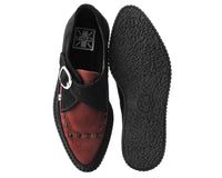 Black & Burgundy Suede Pointed Buckle Creeper - T.U.K.A9592-03