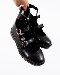 T2354 Black calf TUKskin 3 Strap Mary Jane