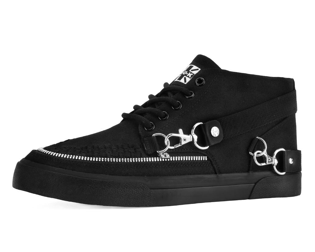 Black Canvas 5 Eye Bondage Strap Sneaker - T.U.K.A3484-03
