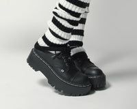 A3222 Black Cap Toe Double Decker Brogue