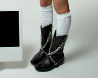 A3220L Black Chain Western Boot