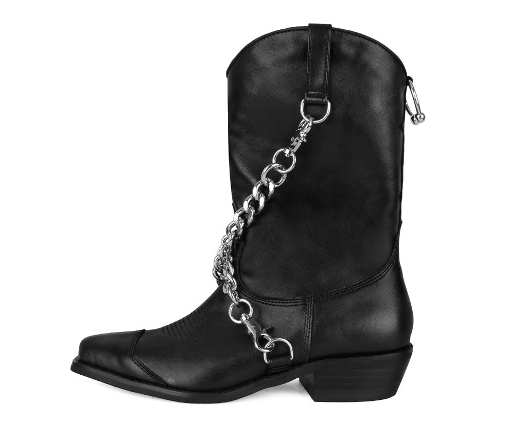 A3220L Black Chain Western Boot