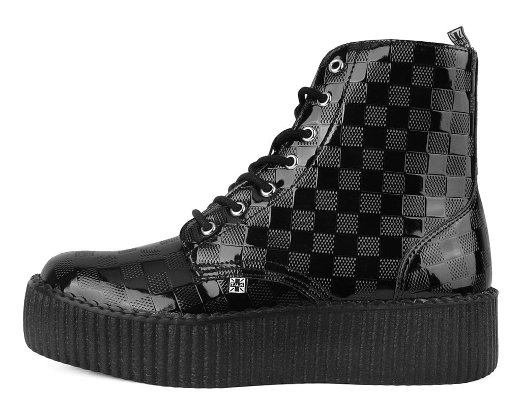 V3202 Black Checkered Patent Viva Mondo Boot