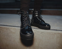 V3202 Black Checkered Patent Viva Mondo Boot