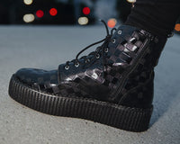 V3202 Black Checkered Patent Viva Mondo Boot