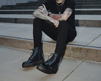 V3202 Black Checkered Patent Viva Mondo Boot