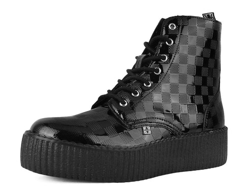 V3202 Black Checkered Patent Viva Mondo Boot