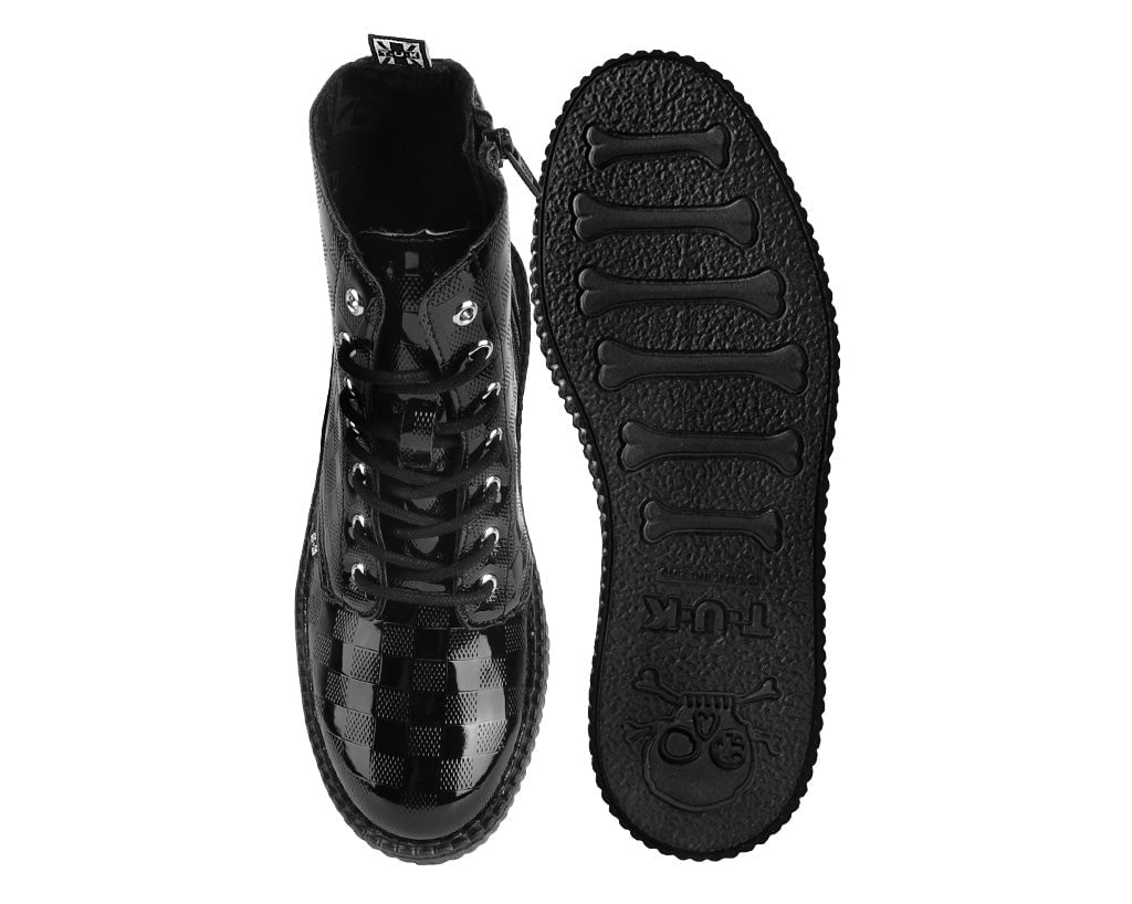 V3202 Black Checkered Patent Viva Mondo Boot