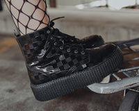 V3202 Black Checkered Patent Viva Mondo Boot