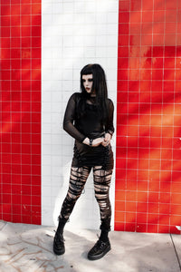 G3455 Black Cow Hair Vintage Creeper