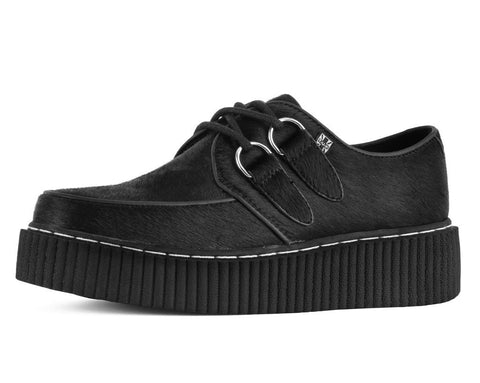 G3455 Black Cow Hair Vintage Creeper