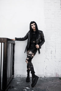 G3455 Black Cow Hair Vintage Creeper