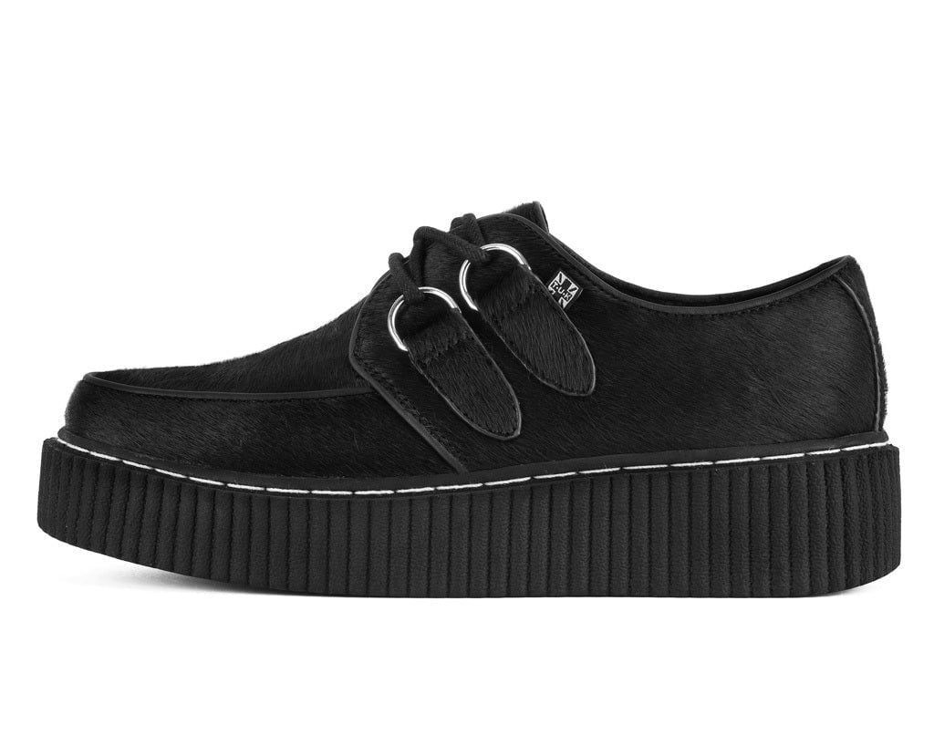 G3455 Black Cow Hair Vintage Creeper