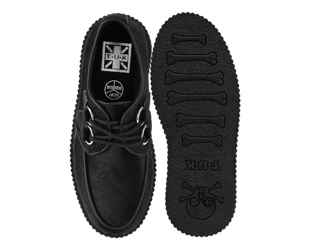 G3455 Black Cow Hair Vintage Creeper