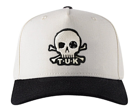 HT08 Black & Cream Skull Logo Hat HT08-OS