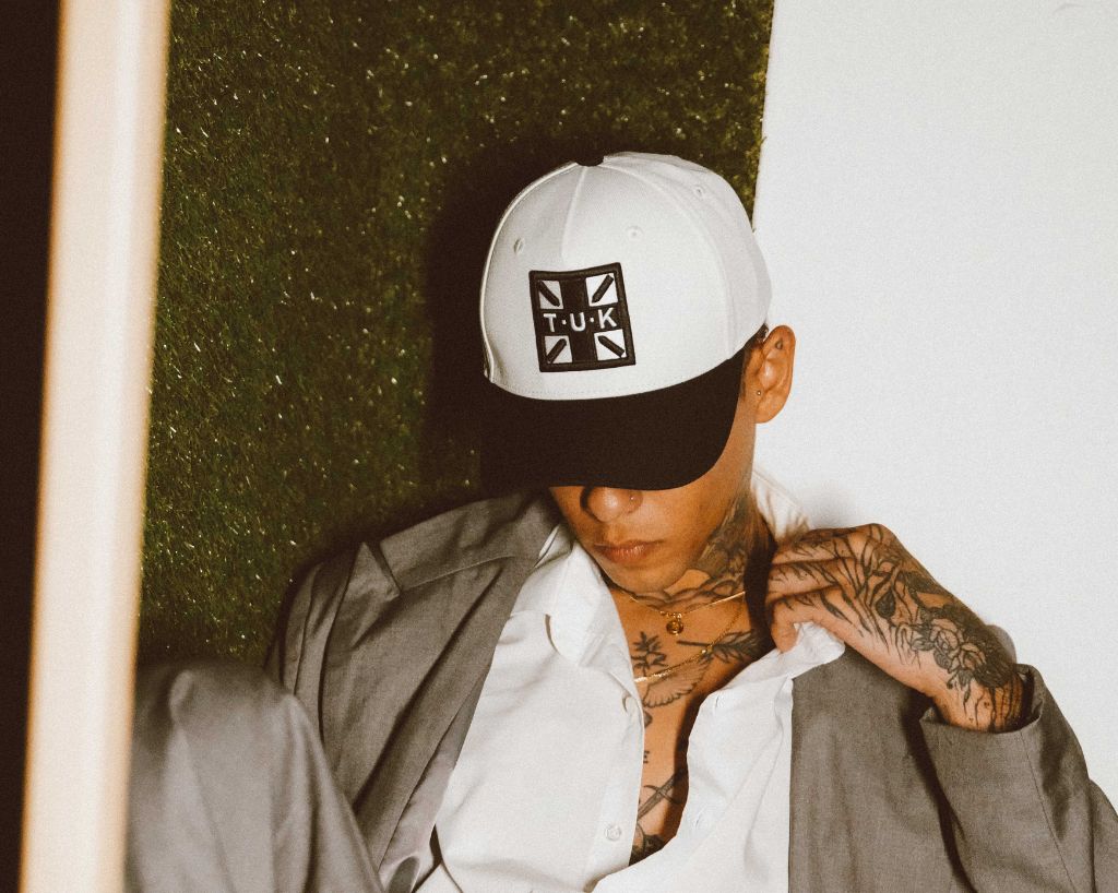 HT09 Black & Cream T.U.K. Logo Hat HT09-OS