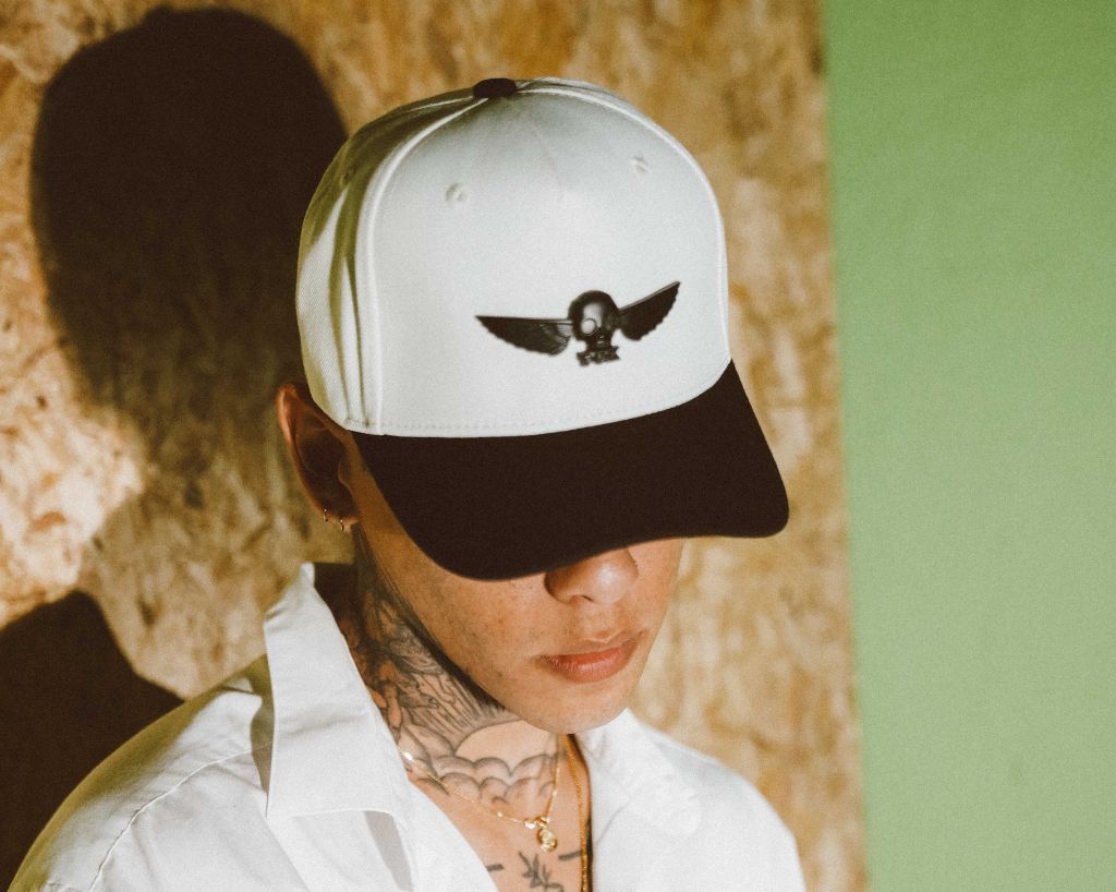 HT07 Black & Cream T.U.K. Wing Pin Hat HT07-OS