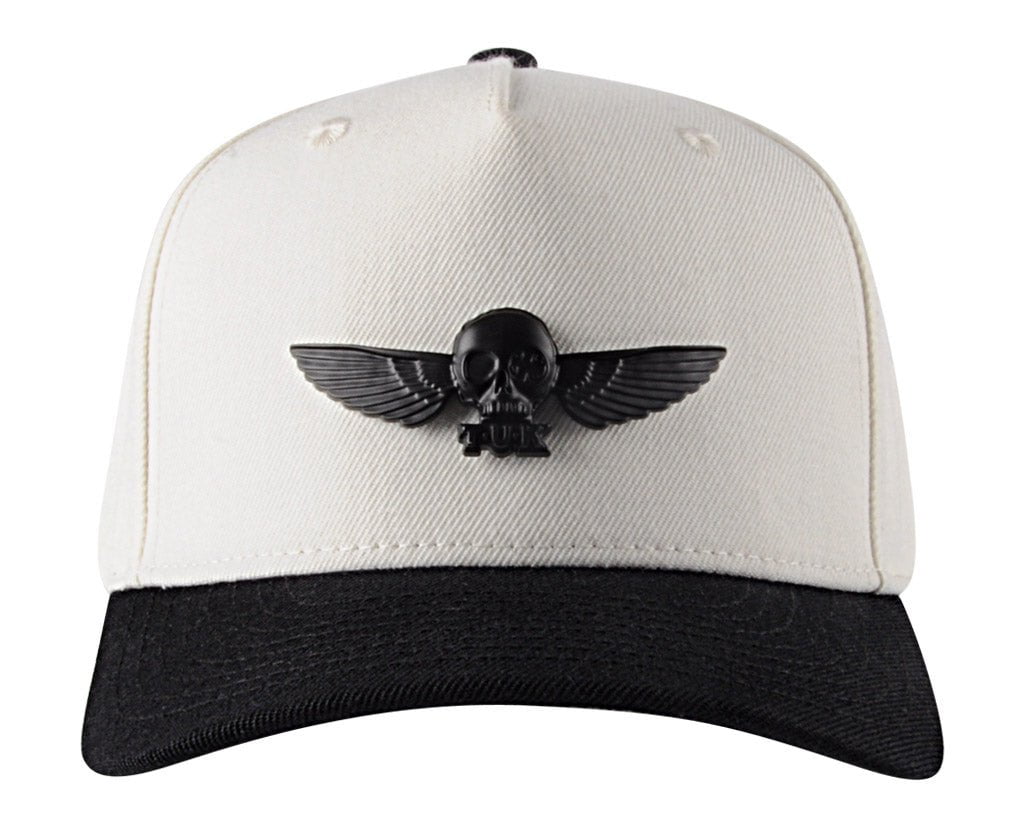 HT07 Black & Cream T.U.K. Wing Pin Hat HT07-OS