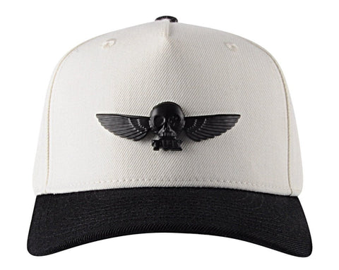 HT07 Black & Cream T.U.K. Wing Pin Hat HT07-OS