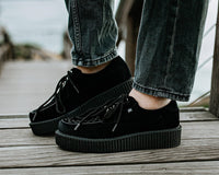 T2262 Black Faux Suede Anarchic Creeper