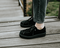 T2262 Black Faux Suede Anarchic Creeper