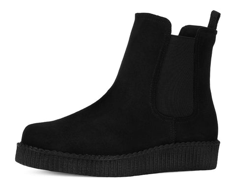 F3424L Black Faux Suede Viva Low Chelsea Boot