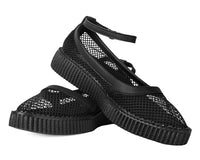 A3211L Black Fishnet Pointed Ballet Creeper