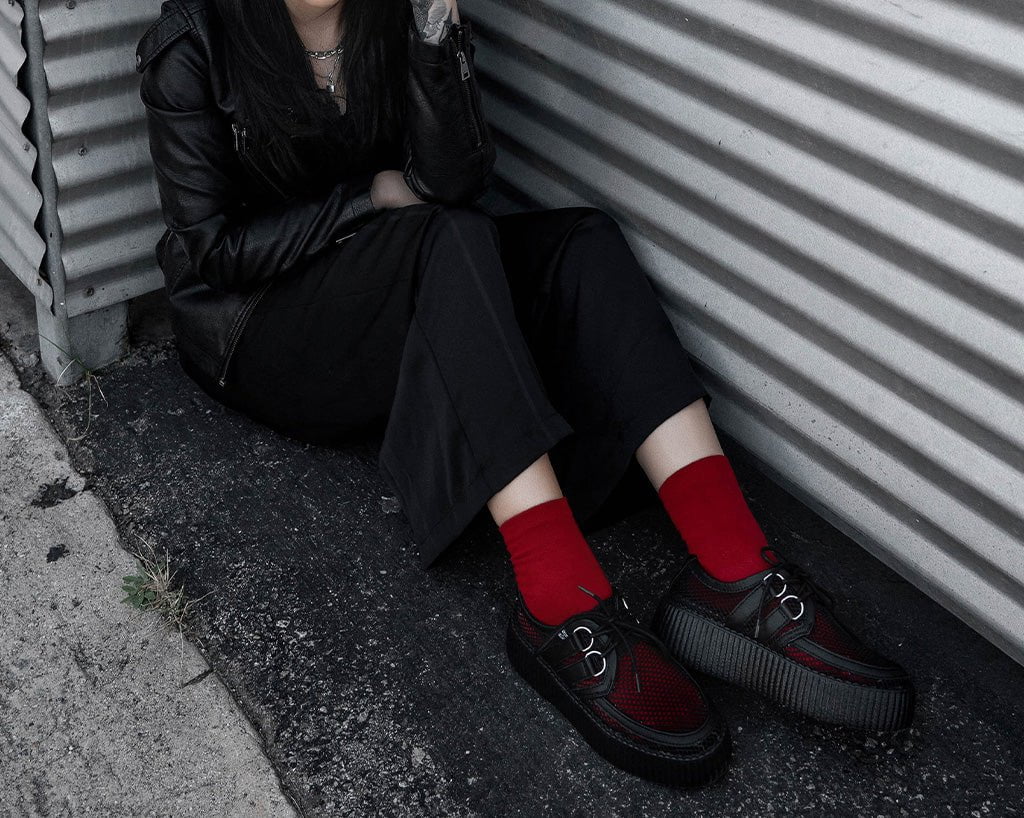 Black Fishnet Viva Mondo Creeper - T.U.K.V3272-03