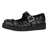 Black Floral Viva Low Mary Jane